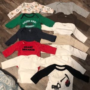 LOT of baby boy long sleeve onesies 3 months